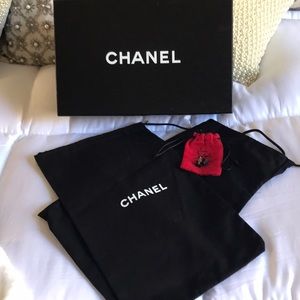 Chanel shoe box & dust bags
